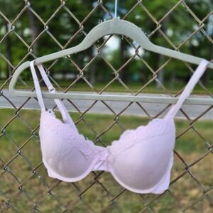 Laura Ashley‎ Light Pink Lace Trim Underwire Bra 34B Coquette Balletcore